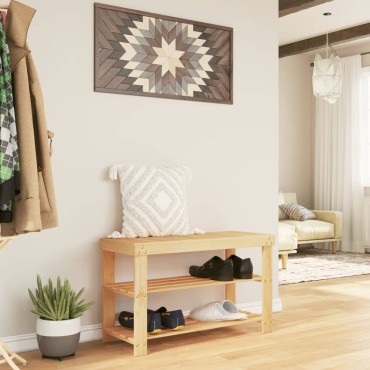 vidaXL Παπουτσοθήκη 3 Επιπέδων 70x27,5x45cm από Μπαμπού