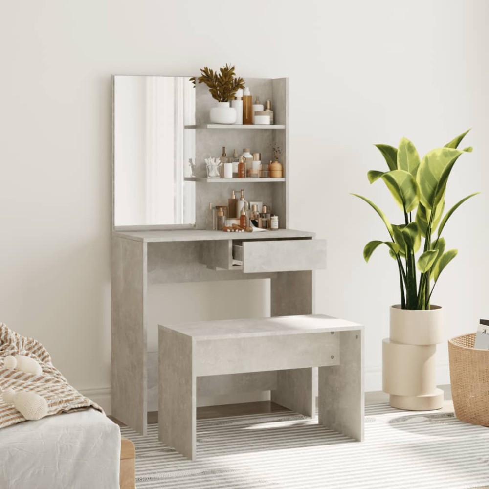 vidaXL Μπουντουάρ Σετ Γκρι Σκυροδέματος 74,5x40x141cm 1 τεμ.