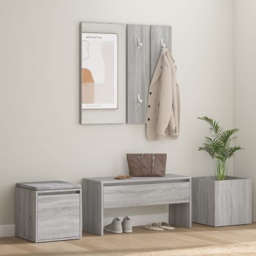 vidaXL Σετ Επίπλων Διαδρόμου Γκρι Sonoma Επεξεργασμένο Ξύλο 80x30,5x40cm