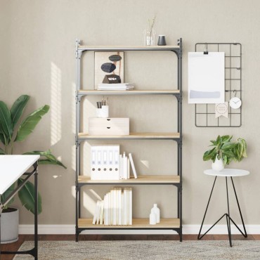 vidaXL Βιβλιοθήκη 5 Επιπέδων Sonoma Δρυς 80x30x154cm Επεξεργ. Ξύλο 1 τεμ.