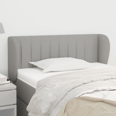 vidaXL Κεφαλάρι με Πτερύγια Ανοιχτό Γκρι 93x23x78/88cm Υφασμάτινο 1 τεμ.