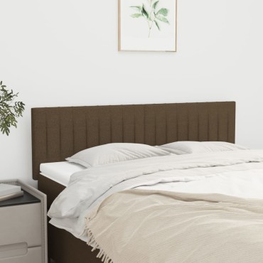 vidaXL Κεφαλάρια Κρεβατιού 2 τεμ. Σκ. Καφέ 72x5x78/88cm Υφασμάτινα