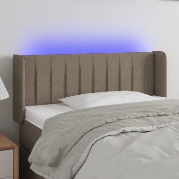 vidaXL Κεφαλάρι Κρεβατιού LED Taupe 93x16x78/88cm Υφασμάτινο 1 τεμ.