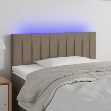 vidaXL Κεφαλάρι Κρεβατιού LED Taupe 100x5x78/88cm Υφασμάτινο 1 τεμ.