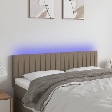 vidaXL Κεφαλάρι Κρεβατιού LED Taupe 144x5x78/88cm Υφασμάτινο 1 τεμ.
