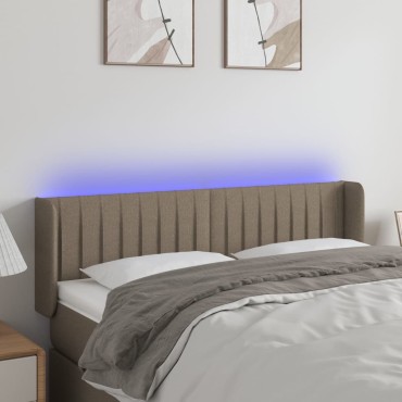 vidaXL Κεφαλάρι Κρεβατιού LED Taupe 147x16x78/88cm Υφασμάτινο 1 τεμ.