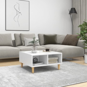 vidaXL Τραπεζάκι Σαλονιού Λευκό 60x60x30cm από Μοριοσανίδα 1 τεμ.