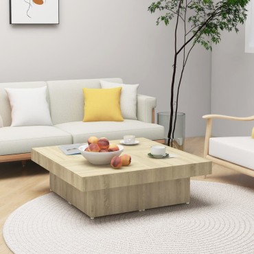 vidaXL Τραπεζάκι Σαλονιού Sonoma Δρυς 90x90x28cm Μοριοσανίδα 1 τεμ.