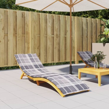 vidaXL Μαξιλάρι Ξαπλώστρας Γκρι Καρό 200x70x3cm από Ύφασμα Oxford