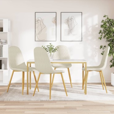 vidaXL Καρέκλες Τραπεζαρίας 4 τεμ. Κρεμ Λευκές Βελούδινες 45x53,5x83cm