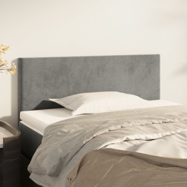 vidaXL Κεφαλάρι Κρεβατιού Ανοιχτό Γκρι 100x5x78/88cm Βελούδινο 1 τεμ.