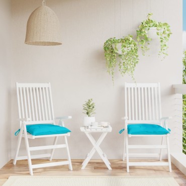 vidaXL Μαξιλάρια Καρέκλας 2 τεμ. Τιρκουάζ 50x50x7cm Oxford Ύφασμα