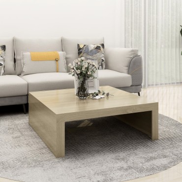 vidaXL Τραπεζάκι Σαλονιού Sonoma Δρυς 100x100x35cm από Επεξ. Ξύλο 1 τεμ.