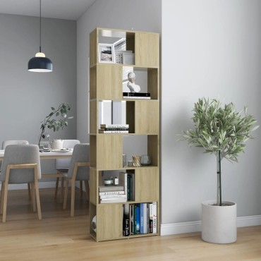 vidaXL Βιβλιοθήκη/Διαχωρισ. Χώρου Sonoma Δρυς 60x24x186cm Μοριοσανίδα 1 τεμ.
