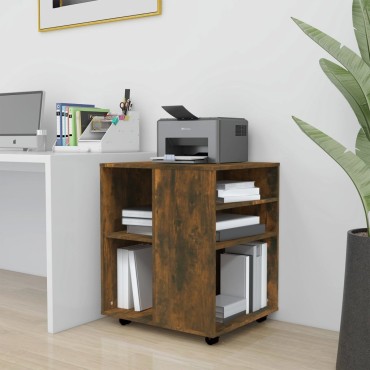 vidaXL Ντουλάπι Με Ροδάκια Καπνιστή Δρυς 60x53x72cm Επεξεργ. Ξύλο 1 τεμ.