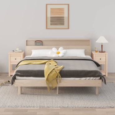 vidaXL Κομοδίνα 2 τεμ. 40x35x61,5cm από Μασίφ Ξύλο Πεύκου