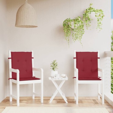 vidaXL Μαξιλάρια Καρέκλας Κήπου Πλάτη 2τεμ Μπορντό 100x50x3cm Oxford