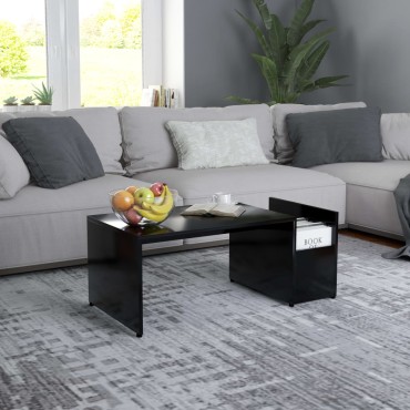 vidaXL Τραπεζάκι Σαλονιού Μαύρο 90x45x35cm από Επεξ. Ξύλο 1 τεμ.