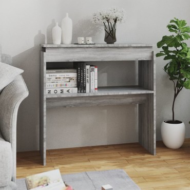 vidaXL Τραπέζι Κονσόλα Γκρι Sonoma 80x30x80cm Επεξεργασμένο Ξύλο 1 τεμ.
