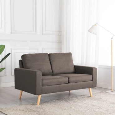 vidaXL Καναπές Διθέσιος Χρώμα Taupe Υφασμάτινος 130x76x82,5cm 1 τεμ.
