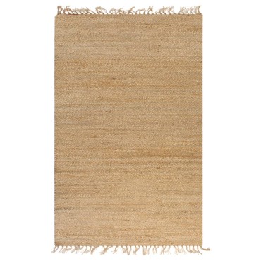 vidaXL Χαλί Χειροποίητο Φυσικό Χρώμα 120x180cm από Υφαντή Γιούτα