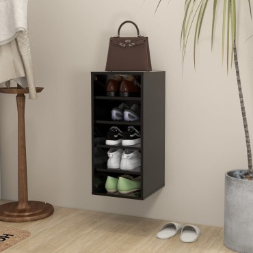vidaXL Παπουτσοθήκη Μαύρη 31,5x35x70cm από Μοριοσανίδα