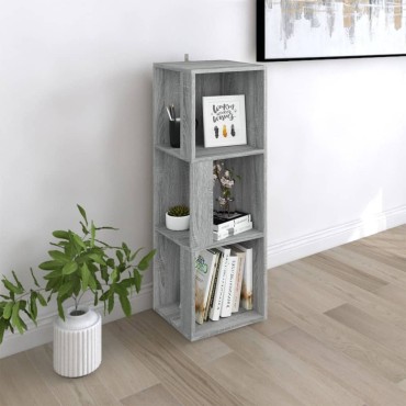 vidaXL Γωνιακό Έπιπλο Γκρι Sonoma 33x33x100cm από Επεξεργ. Ξύλο