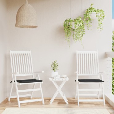vidaXL Μαξιλάρια Καρέκλας Κήπου 2 τεμ. Μαύρα 40x40x4cm Υφασμάτινα