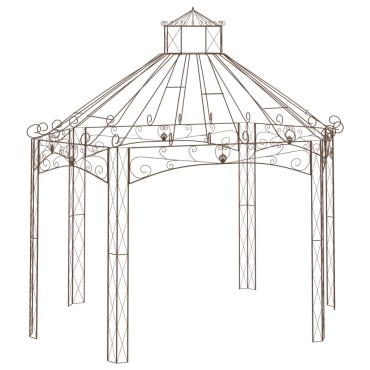 vidaXL Κιόσκι Κήπου Αντικέ Καφέ 400 x 258 x 378 εκ. Σιδερένιο