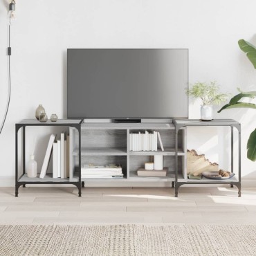 vidaXL Έπιπλο Τηλεόρασης Γκρι Sonoma 153x37x50cm Επεξεργ. Ξύλο