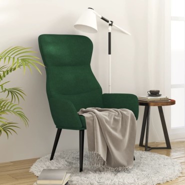 vidaXL Πολυθρόνα Relax Σκούρο Πράσινο Υφασμάτινη 70x77x94cm 1 τεμ.