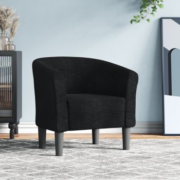 vidaXL Πολυθρόνα Μπάρελ Μαύρη Υφασμάτινη 46,5x45cm 1 τεμ.