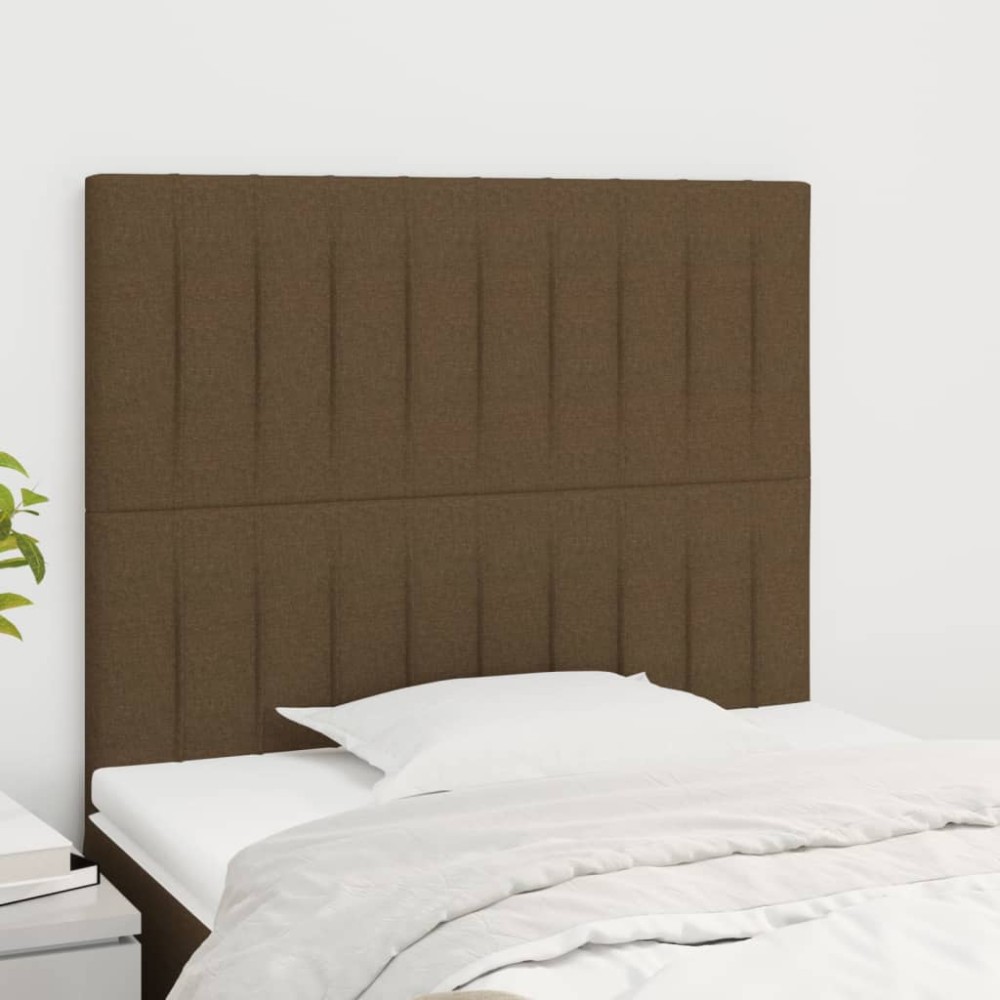 vidaXL Κεφαλάρια Κρεβατιού 2 τεμ. Σκ. Καφέ80x5x78/88cm Υφασμάτινο