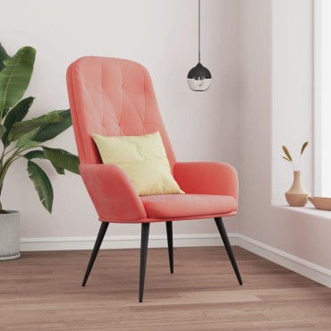vidaXL Πολυθρόνα Relax Ροζ Βελούδινη 70x77x98cm 1 τεμ.