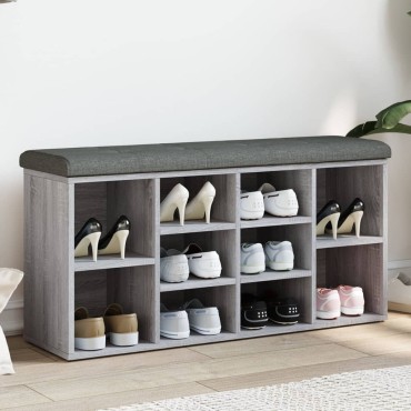 vidaXL Παπουτσοθήκη Γκρι Sonoma 102x32x50cm από Επεξεργασμένο Ξύλο 1 τεμ.