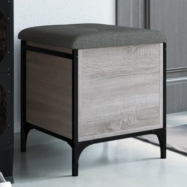 vidaXL Παγκάκι Αποθήκευσης Γκρι Sonoma 42x42x45cm Επεξεργασμένο Ξύλο 1 τεμ.