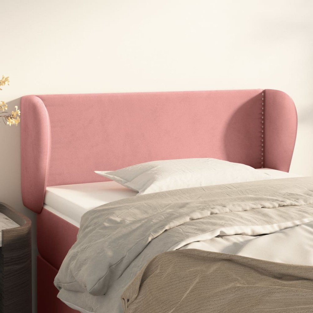 vidaXL Κεφαλάρι με Πτερύγια Ροζ 103x23x78/88cm Βελούδινο 1 τεμ.