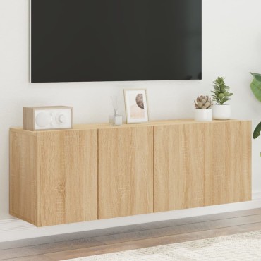 vidaXL Ντουλάπια Τοίχου Τηλεόρασης 2 τεμ. Sonoma Δρυς 60x30x41cm