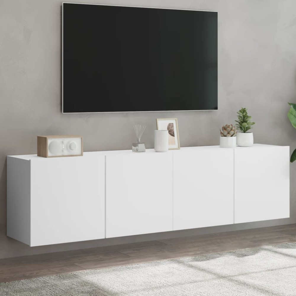 vidaXL Έπιπλα Τοίχου Τηλεόρασης 2 τεμ. Λευκά 80x30x41cm