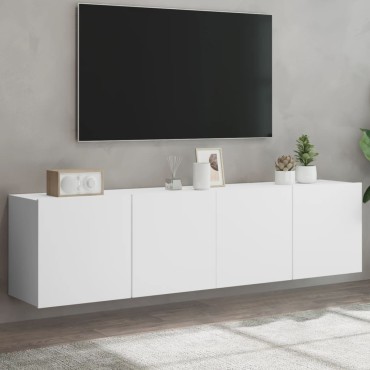 vidaXL Έπιπλα Τοίχου Τηλεόρασης 2 τεμ. Λευκά 80x30x41cm