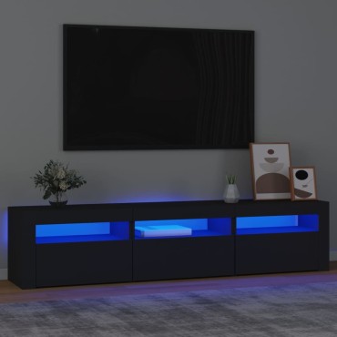vidaXL Έπιπλο Τηλεόρασης με LED Μαύρο 180x35x40cm