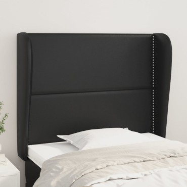 vidaXL Κεφαλάρι με Πτερύγια Μαύρο 103x23x118/128cm Συνθετικό Δέρμα 1 τεμ.