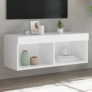 vidaXL Έπιπλο Τηλεόρασης με LED Λευκό 80x30x30cm
