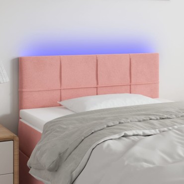 vidaXL Κεφαλάρι Κρεβατιού LED Ροζ 80x5x78/88cm Βελούδινο 1 τεμ.