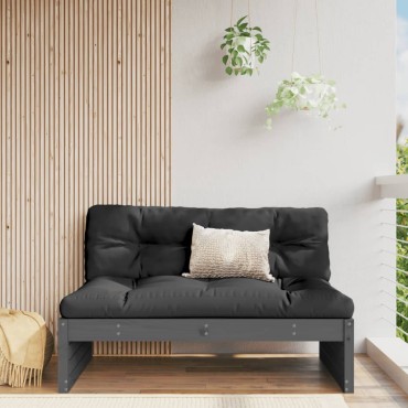 vidaXL Καναπές Κήπου Μεσαίος Γκρι 120x80cm από Μασίφ Ξύλο Πεύκου 1 τεμ. Γωνιακός
