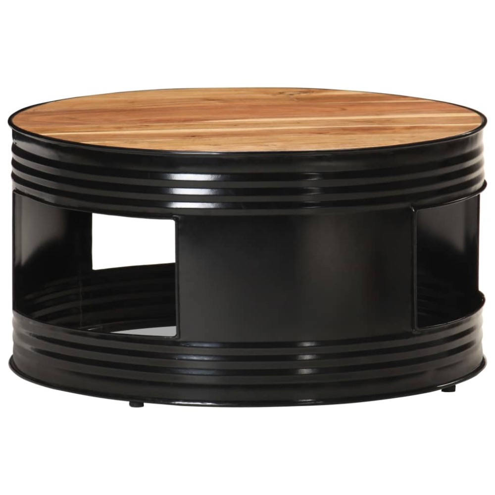 321933 vidaXL Coffee Table Black 68x68x36cm Solid Acacia Wood