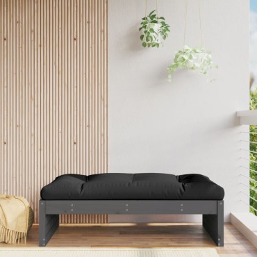 vidaXL Υποπόδιο Κήπου Γκρι 120x80cm από Μασίφ Ξύλο Πεύκου 1 τεμ. Γωνιακός