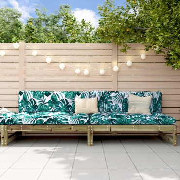 vidaXL Καναπέδες Κήπου Μεσαίοι 2 τεμ. 120x80cm Εμποτισμένο Ξύλο Πεύκου Διθέσιος
