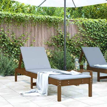 vidaXL Ξαπλώστρα Μελί Καφέ 199,5x60x74cm από Μασίφ Ξύλο Πεύκου 1 τεμ.