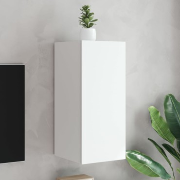 vidaXL Έπιπλο Τοίχου Τηλεόρασης με LED Λευκό 30,5x35x70cm